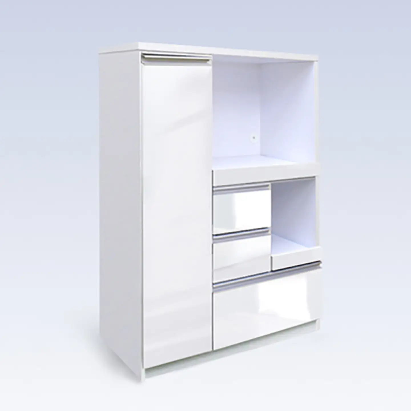 90レンジ台 クオーネ（白）【諸富家具】：C139-003