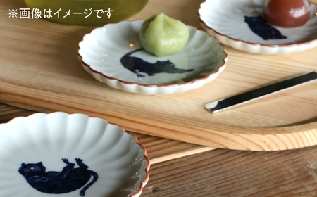 【波佐見焼】呉須猫 小皿 〈我慢〉 3点セット 食器【西海陶器】[OA478]