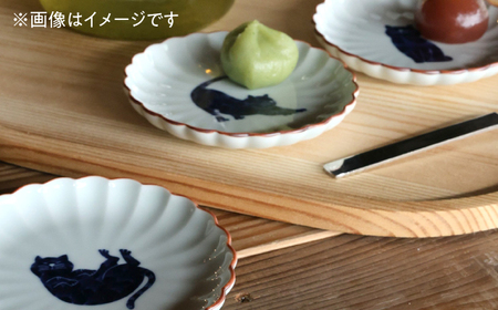 【波佐見焼】呉須猫 小皿 柄違い4点セット 食器【西海陶器】[OA480]