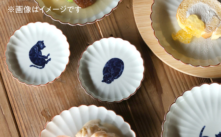【波佐見焼】呉須猫 取皿 〈へそ天〉 2点セット 食器【西海陶器】[OA482]