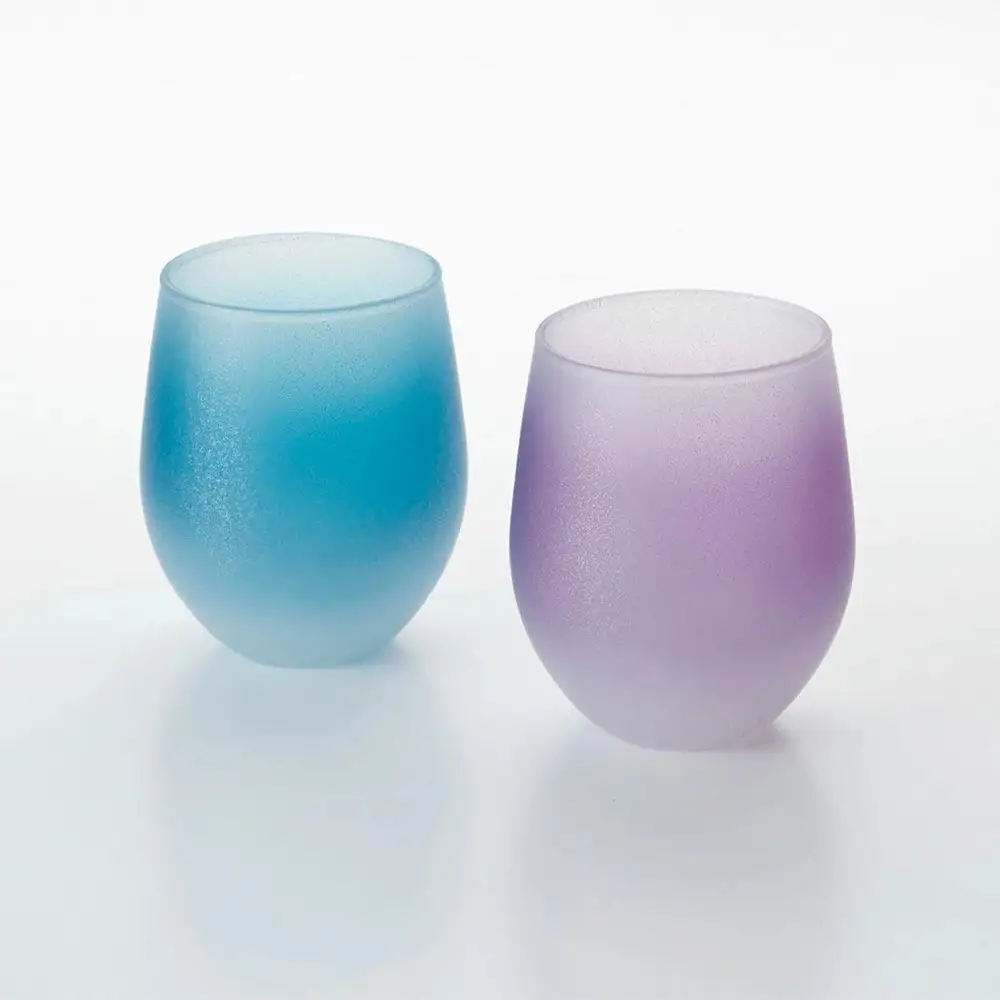 みよし漆器本舗 紀州塗り ぬりもん de Verre フリーグラス クールグラデーション 単品 ブルー 295ml