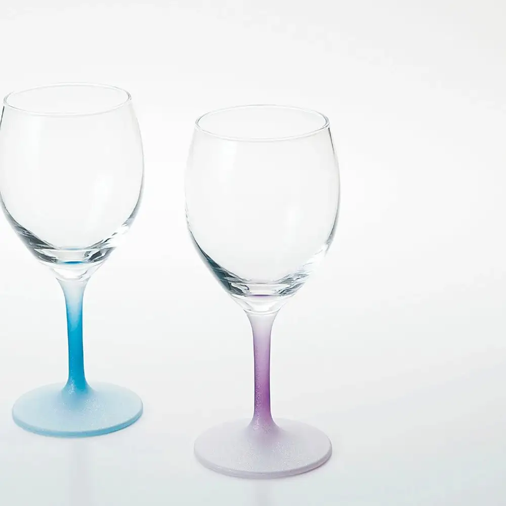 みよし漆器本舗 紀州塗り ぬりもん de Verre ワイングラス クールグラデーション ペアセット ブルー パープル 300ml