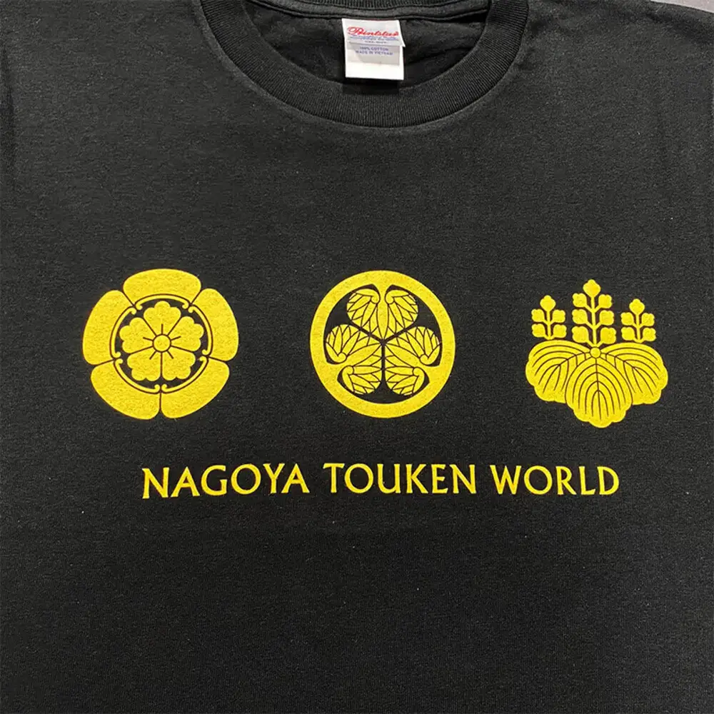 オリジナル【三英傑家紋Tシャツ】Lサイズ（ブラック）／名古屋刀剣博物館