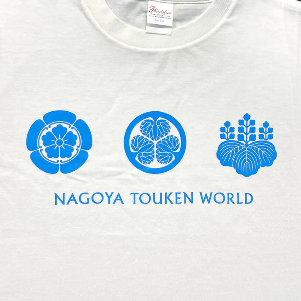 オリジナル【三英傑家紋Tシャツ】Lサイズ（ホワイト）／名古屋刀剣博物館