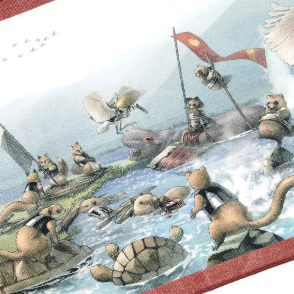 オリジナル【動物合戦絵巻フェイスタオル】第七紙／名古屋刀剣博物館
