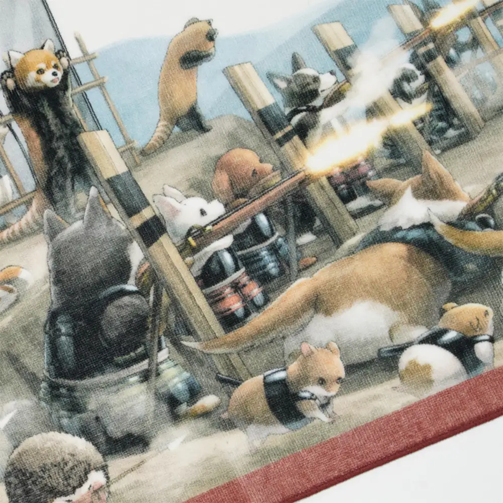 オリジナル【動物合戦絵巻フェイスタオル】第十紙／名古屋刀剣博物館