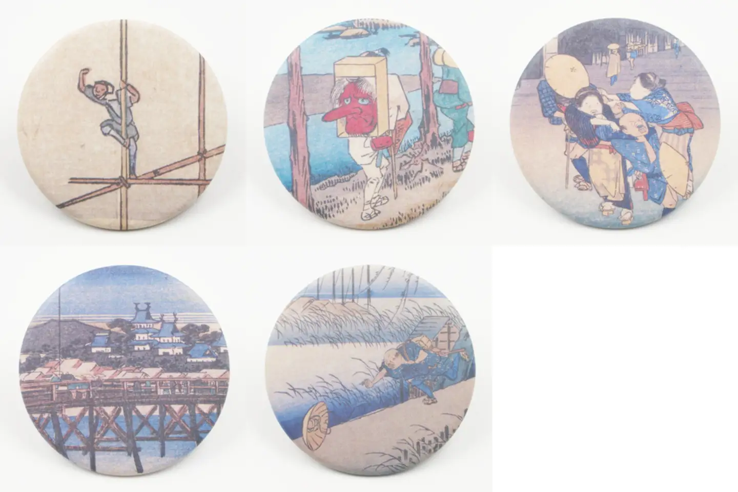 オリジナル【浮世絵缶バッジ】16点セット／名古屋刀剣博物館