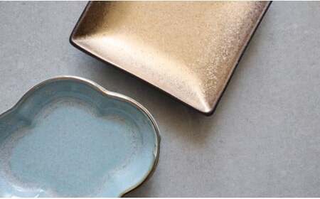 有田焼 mamekozara（Gold・Blue）4枚 セット【まるふく】食器 器 うつわ 豆皿 小皿 ギフト セット おしゃれ ゴールド 木瓜型 A30-833