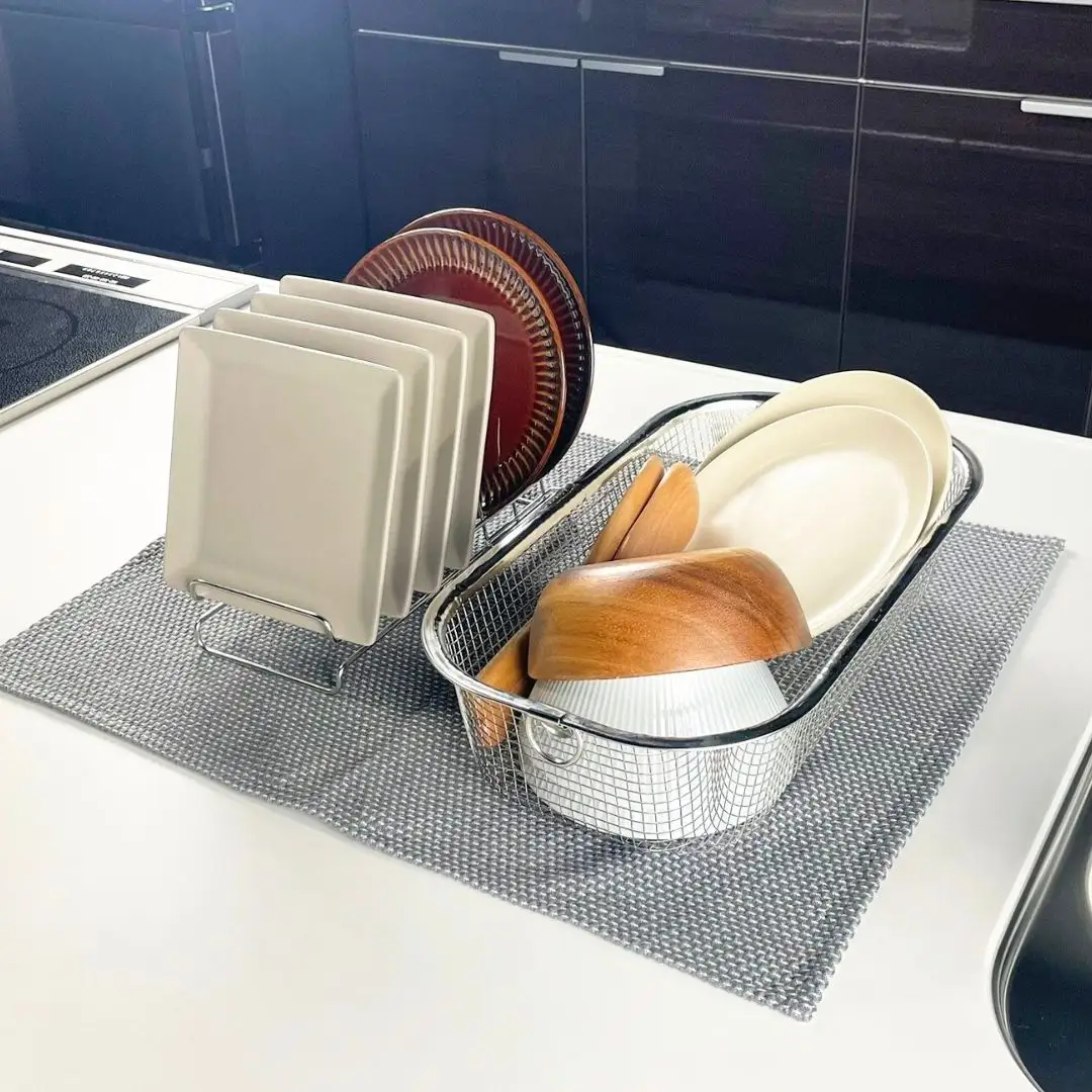 すっきり暮らすセット（深型+ディッシュラック） 水切りかご ステンレス 食洗機対応 燕三条製 [ビーワーススタイル] 【013S149】