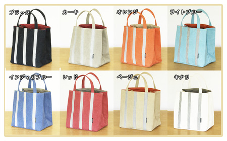 トートバッグ ごきげん・トートＳ（カーキ×レッド ） 帆布