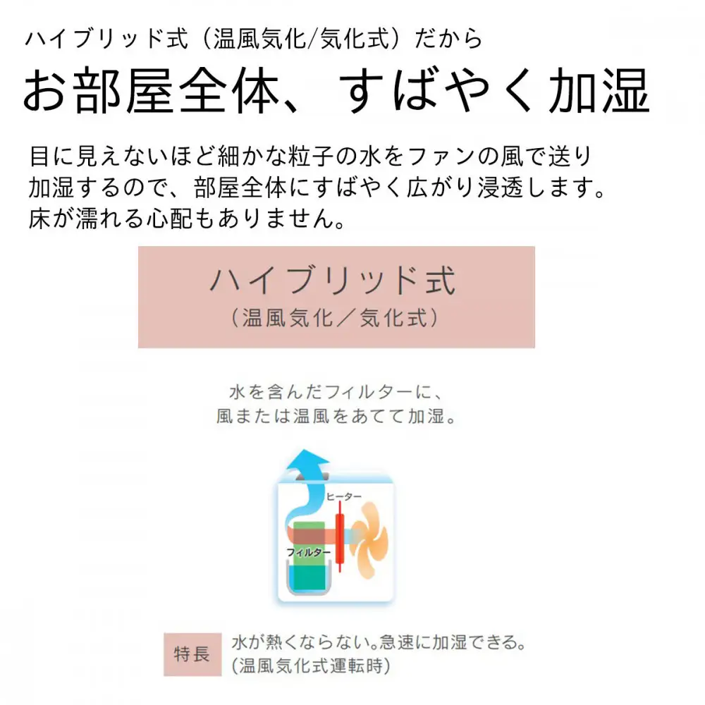 ハイブリッド式加湿器 HD-C500H(H) マットグレー 0H57930