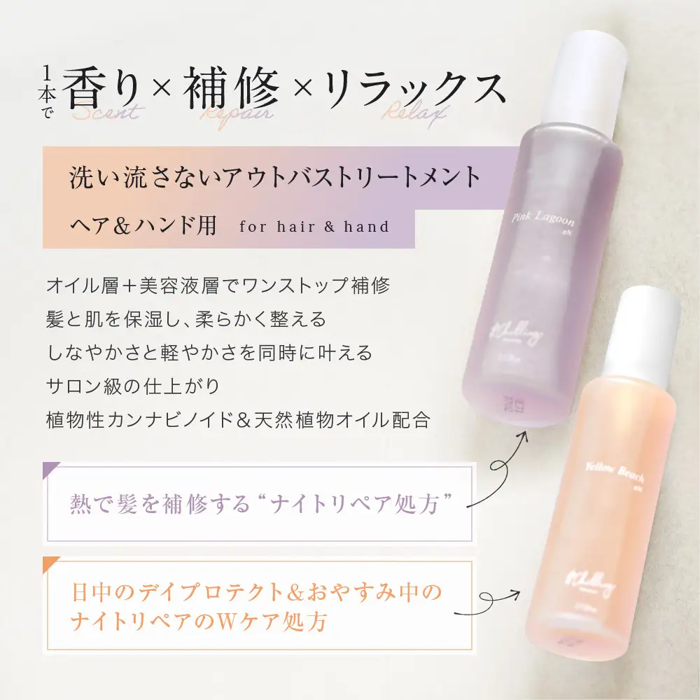 【&Chilling CBD】パフュームトリートメント イエロービーチgM.＆ピンクラグーンgN.
