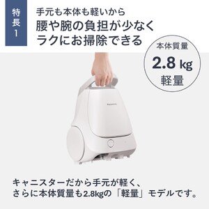 【掃除機】紙パック式 キャニスター 掃除機【MC-PJ250G-W】 Panasonic AO-I01