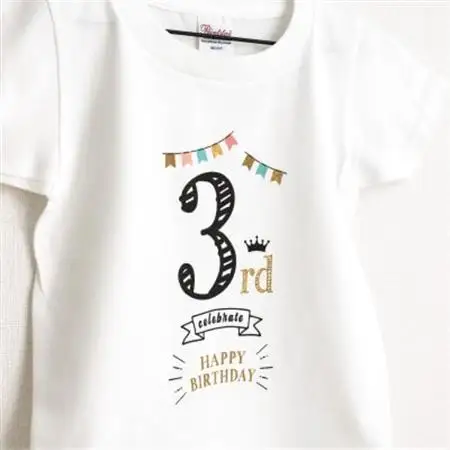バースデー01 Tシャツ キッズ ベビー 3歳のお誕生日向け 100サイズ【1653037】