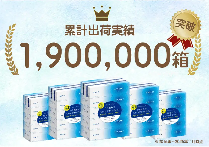 エリエール ＋Water 180組 5箱 10パック 計50箱 最短 10日以内配送 最短配送 ティッシュペーパー 箱 やわらか 保湿成分配合 まとめ買い 紙 防災 常備品 備蓄品 消耗品 備蓄 日用品 生活必需品 北海道 赤平市 2025_CP