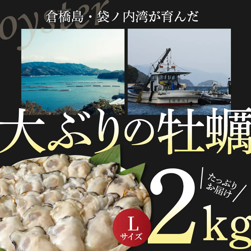 北吉水産 広島県産 冷凍 かき Lサイズ 2kg（1kg×2袋） 大粒 自社ブランド 牡蠣 カキ 急速冷凍 バラ冷凍 新鮮 美味しい 殻むき不要 小分け 便利 アレンジいろいろ カキフライに 広島県 呉市 ku004-008-r