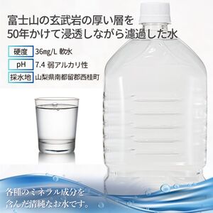 ミネラルウォーター「甲斐のやさしい水 富士山麓」ラベルレス2L 6本 1ケース／ お水 軟水 飲料 飲料水 天然水ペットボトル 生活必需品 消耗品 備蓄 防災 災害対策 エコ 人気 まろやか おいしい 選べる 送料無料 山梨県 西桂町【n0628-01_nsk】