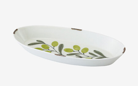 【陶器市特集】【波佐見焼】olive バゲットプレート 緑・紫 2点セット【西海陶器】[OA444]