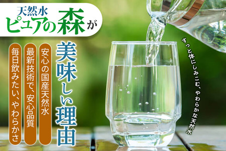 水 《定期便4ヶ月》国産 ミネラルウォーター ピュアの森 500ml 24本×2箱 計48本 天然水 軟水 ペットボトル ラベルあり