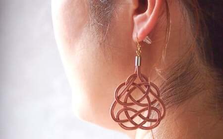 K14ピアス&ネックレス 桜 草木染め | ピアス ネックレス アクセサリー ゆのわ