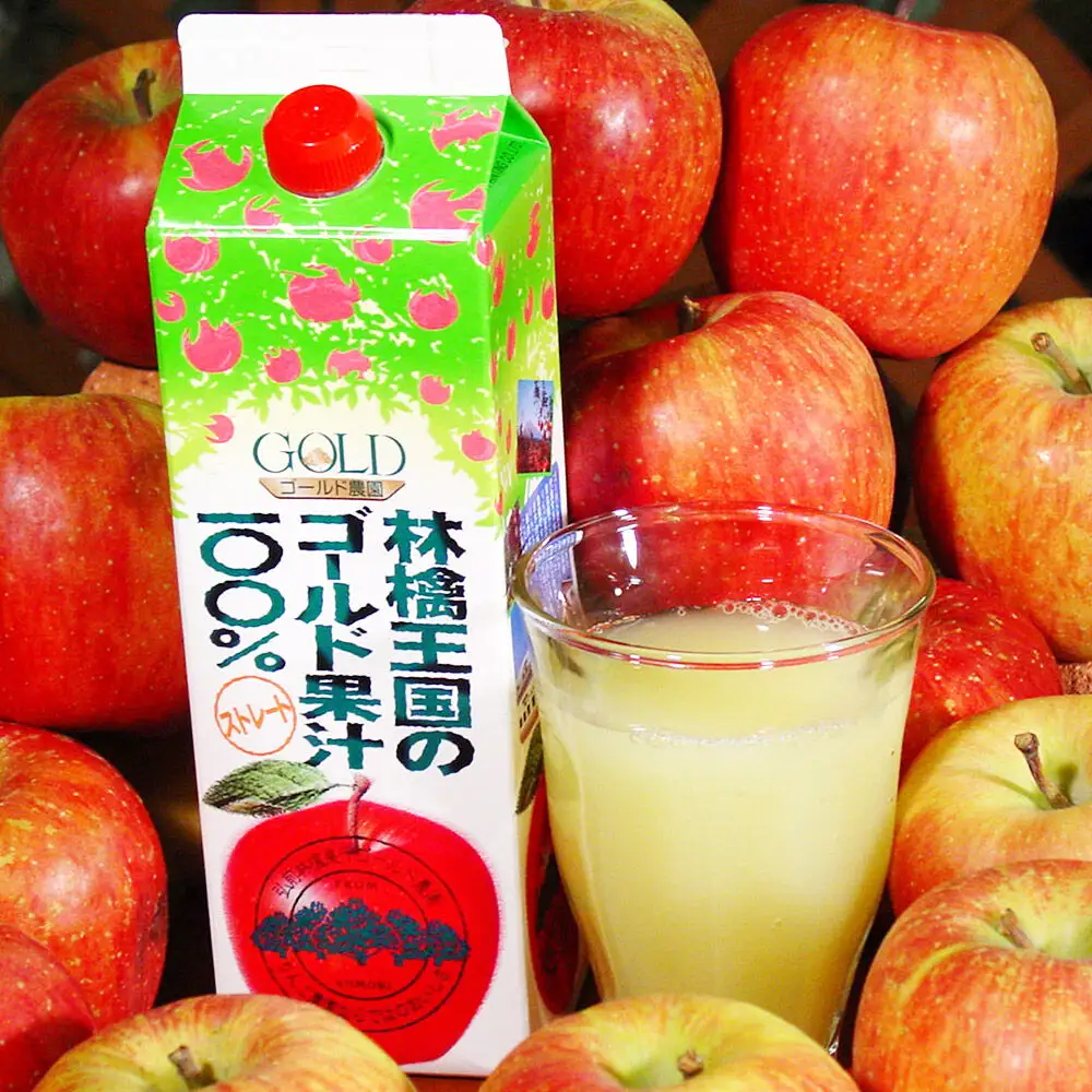 りんごジュース プレミアムストレートジュース【林檎王国】1000ml×6本 紙パック ゴールド農園 かめあし商店