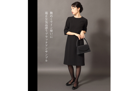 AI370-c Marycoco 家庭で洗える 前開き シャネルカラー ブラック フォーマル アンサンブル [RS-141-903 ジャケット ワンピース 長袖 レディース セットアップ きれいめ メアリーココ 長崎県 島原市 ]