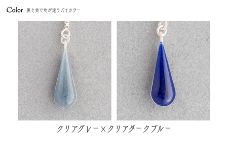 ネックレス しずく クリアグレー×クリアダークブルー 七宝 | ネックレス アクセサリー Kenichi Kondo