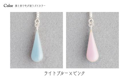 ネックレス しずく ライトブルー×ピンク 七宝 | ネックレス アクセサリー Kenichi Kondo
