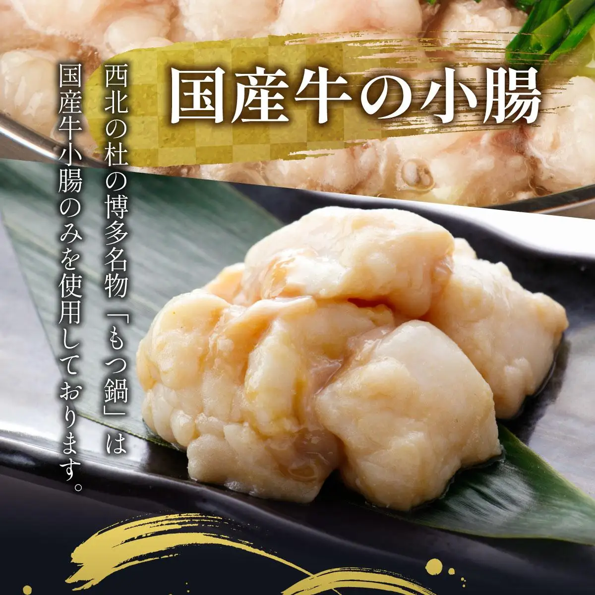 【プリプリの国産牛小腸のみ使用・ちゃんぽん麺1200g付】博多特選もつ鍋(醤油味・7～8人前)【福岡ブランド 】