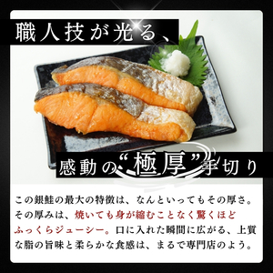 極厚 甘塩 銀鮭 切り身 8切（約1kg） 冷凍 真空パック ふっくら 厚切り 鮭 サケ シャケ 焼き魚 おかず 新潟県 上越市 創業52年 しみず屋 特製