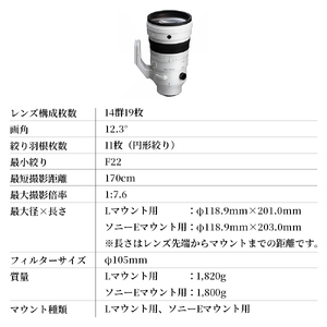 SIGMA 200mm F2 DG OS | Sports【Lマウント】望遠単焦点レンズ