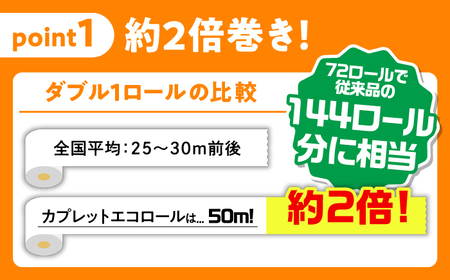 【3回定期便】 (2カ月に1回) トイレットペーパー 72ロール 2倍巻き 【ダブル】 北海道・沖縄県・離島への配送不可 日用品 生活用品 エコ 岐阜市 / 河村製紙[ANBJ042]