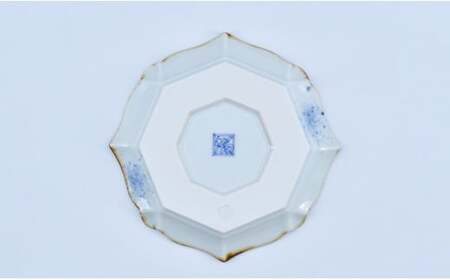 有田焼 牡丹唐草 輪花銘々皿 【まるぶん】 食器 染付 器 皿 取皿 30000円 3万円 A30-837