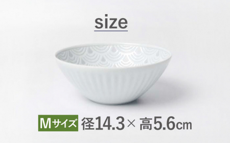 【波佐見焼】青海波グレー ボウル Mサイズ 5個セット【聖栄陶器】[TG31]