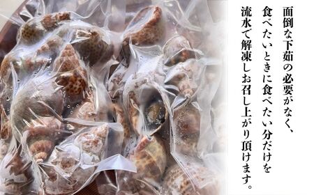 【季節限定】黒ばい貝水煮（冷凍）600g（200g×3袋）