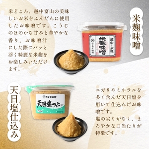 ツルヤ味噌　お試し4種食べくらべ こうじ味噌 グルテンフリー 発酵 味噌汁 朝食 熟成 富山県 氷見市