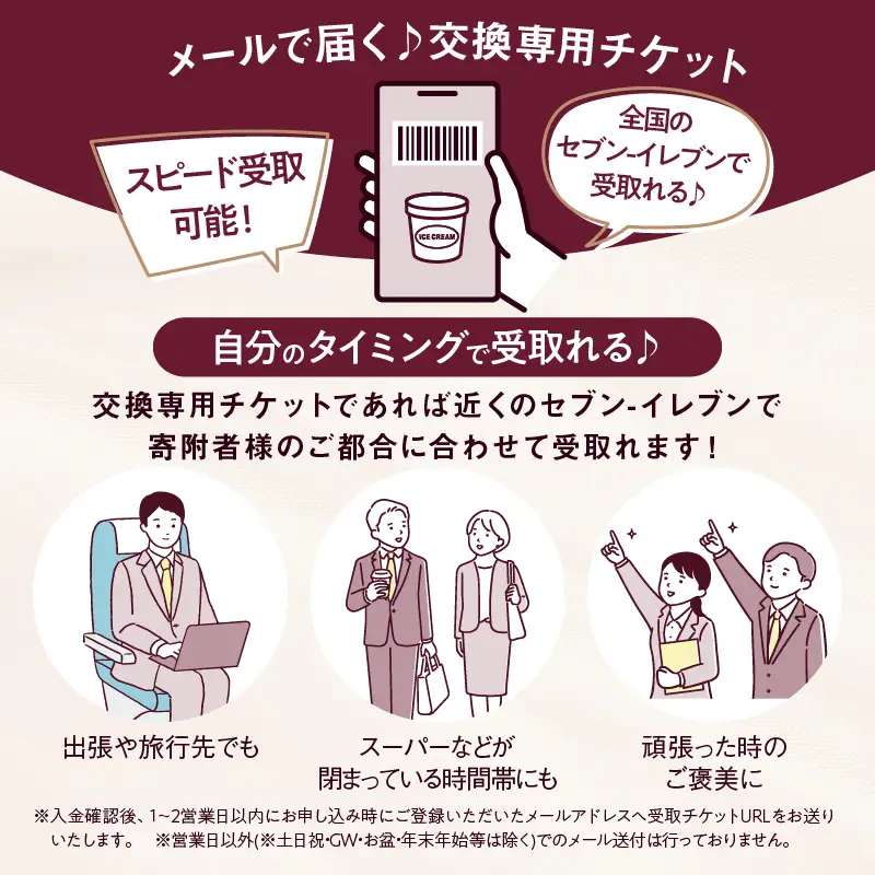 【メールで届く】ハーゲンダッツ アイスクリーム『コンビニ交換専用チケット　5個交換（セブン-イレブン）』_H-svgift105