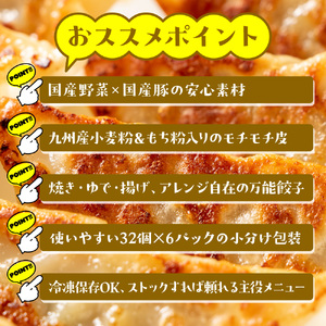 お肉屋の特製生餃子　192個セット（32個×6ｐ）　AO144