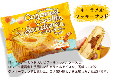 フタバ食品　キャラメルクッキーサンド　12個/人気返礼品 フタバ食品 福袋 スイーツ デザート 大容量 プレミアム 人気 お取り寄せ 限定品 オリジナル 食べ比べ 詰め合わせ 氷菓子 バニラ チョコ アソート 大人におすすめ 子供 おやつ 夏 ひんやり 一押し