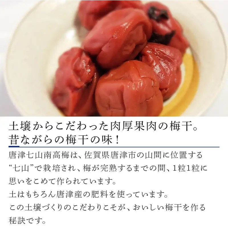 唐津七山 南高梅大粒しそ味 500g×2(合計1kg)「irodoriからつ四季の返礼品」山間から湧き出る澄んだ水をふんだんに含んだ土壌で栽培