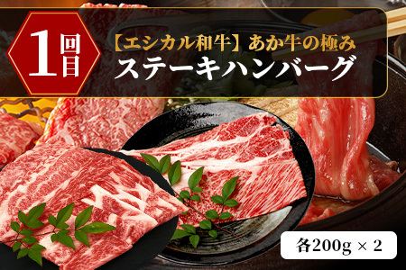 【定期便3回】エシカル和牛・くまもとあか牛《あか牛の極み》 スライス 定期便 (合計 1.6kg) SDGs 033-0517
