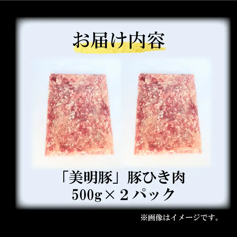 【選べる内容量・真空パック】 国産豚肉 豚ひき肉 1kg ( 500g × 2p ) 「 美明豚 」 （茨城県共通返礼品・行方市産） ブランド豚 銘柄豚 豚 豚肉 肉 豚挽肉 豚挽き肉 挽肉 ひき肉 豚ミンチ ミンチ ハンバーグ 小分け 真空パック 国産 冷凍_DS010