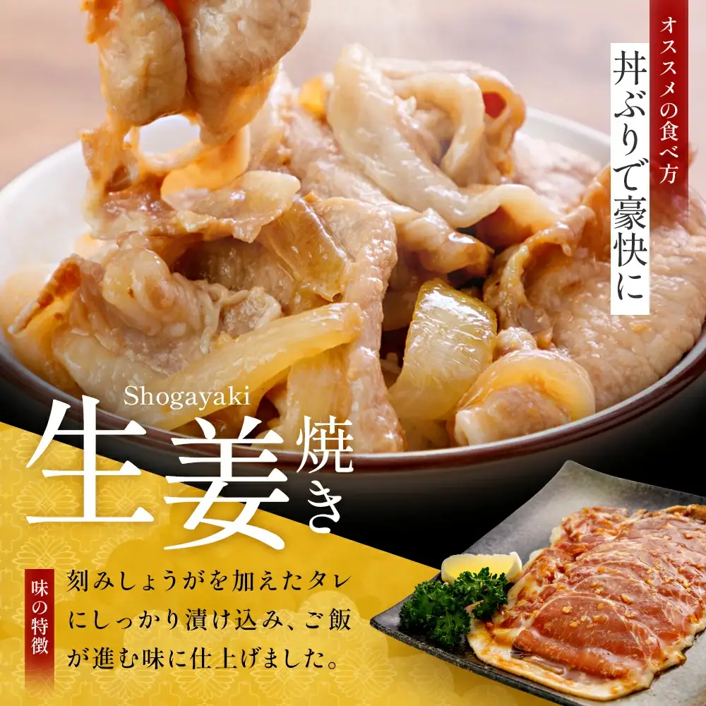 JAPAN X 味付ロース5点セット 生姜焼き4パック・山賊焼き1パック　豚肉 豚 ブランド豚 小分け ロース 豚ロース 味付 時短 生姜焼き 山賊焼き ジャパンエックス 蔵王 人気　【04301-0883-2】
