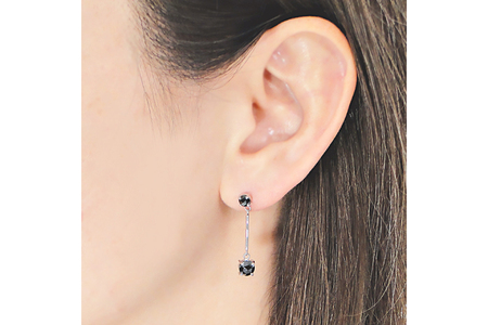 ピアス スタッドピアス プラチナ PT900 ブラックダイヤモンド 2.16ct ぶら下がり レディース  揺れる 【f223-pt】 [オーダーメイドジュエリーメイ 山梨県 韮崎市 20745211]