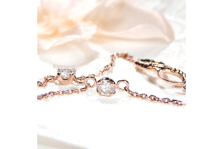 ハワイアンジュエリー ブレスレット K18PG ピンクゴールド ダイヤモンド 0.2ct 無限大 ∞ インフィニティ 18金 手彫り彫刻【f184-k18pg】 ｜ [オーダーメイドジュエリーメイ 山梨県 韮崎市 20745206]