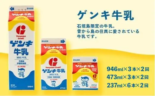 【定期便_2回】八重山ゲンキ乳業 全種バリューセット　GN-4_2t