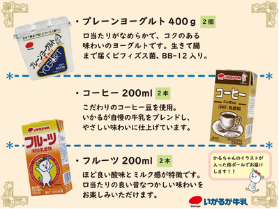 いかるが牛乳 厳選乳製品6種 牛乳 ヨーグルト 乳飲料_OS104-0001