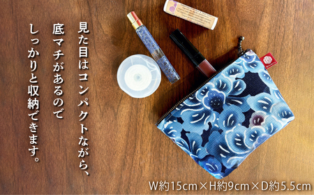 ポーチ 【クオーレ】 | 紅琉 BINRYU アラヤプランニング株式会社 | 沖縄 伝統工芸 びんがた 紅型 | テキスタイル  花柄 柄 モダン 和風 北欧 | マチ付き マチあり 小物入れ 化粧ポーチ コンパクト | 沖縄県 宜野湾市 送料無料