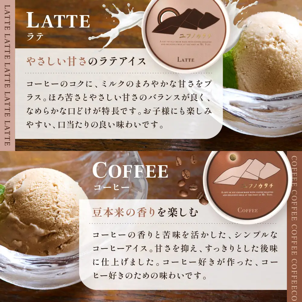 【待望のコラボ企画！】ユフノカタチ ~3種のコーヒーアイス~（3種×2個　計6個）