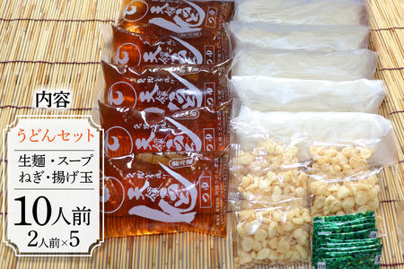 うどん 生麺 天領うどん つゆ ねぎ 揚げ玉 付き 10人前 セット [天領うどん本店 宮崎県 日向市 452061556]